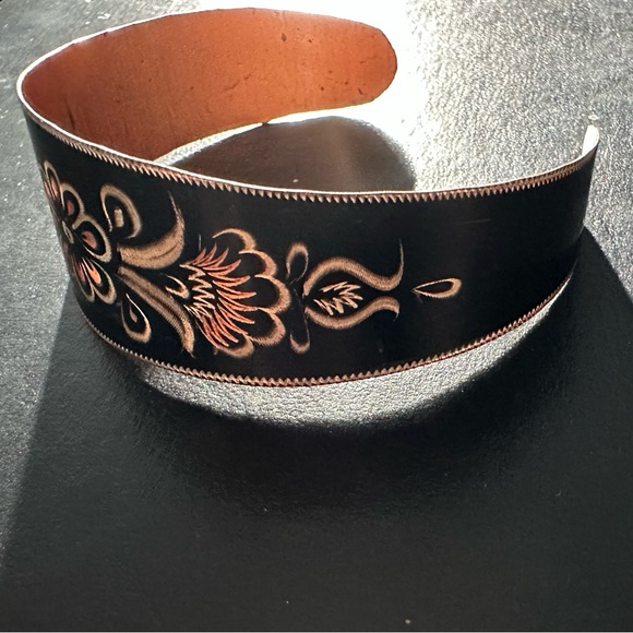 Vintage Painted Copper Bracelet - Picture 5 of 9